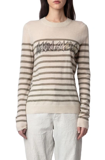 Zadig & Voltaire Gestreifter Mon Amour Pullover In Judo