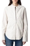 ZADIG & VOLTAIRE CHIC CUIR FROISSE LEATHER SHIRT
