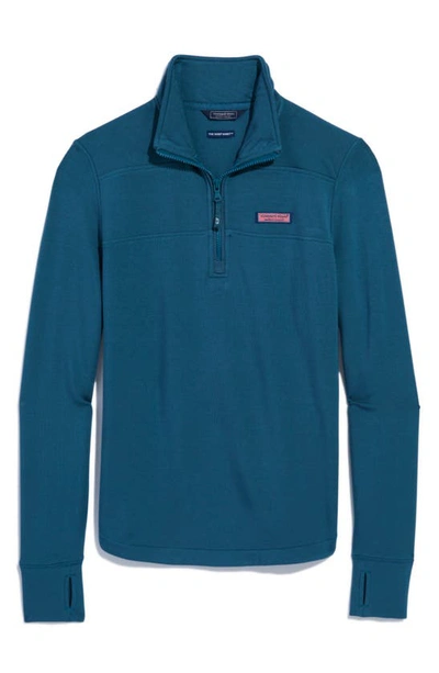 Vineyard Vines Dreamcloth Relaxed Half Zip Sweatshirt In Mallard Blue