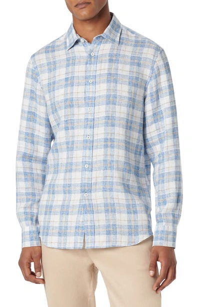 BUGATCHI BUGATCHI JULIAN SHAPED FIT LINEN BUTTON-UP SHIRT