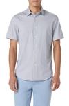 BUGATCHI BUGATCHI MILES OOOHCOTTON® GEOMETRIC SHORT SLEEVE BUTTON-UP SHIRT