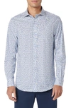 Bugatchi Julian Abstract Stretch Cotton Button-up Shirt In Classic Blue