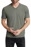 John Varvatos Miles Slub V-neck T-shirt In Flagstone Grey