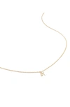 Monica Vinader Small Initial Pendant Necklace In 14kt Solid Gold - K
