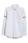 Thom Browne Shirt Striped Collar Button-down In Medium Grey