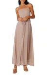 Petal And Pup Womens Farley Strapless Maxi Dress In Rose Gold Stripe