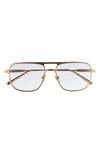 Elisa Johnson Jane 54mm Flat Top Navigator Sunglasses In Gold Metal