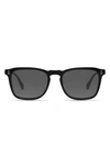Raen Wiley Polarized Square Sunglasses In Recycled Black/ Smoke Polar