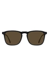 Raen Wiley Polarized Square Sunglasses In Recycled Black/ Brown Polar