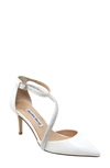 CHARLES DAVID ADORN ANKLE STRAP POINTED TOE PUMP