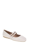 Bcbgeneration Women's Harisa Slip-on Buckle Square Toe Mary Jane Ballet Flats In Stone
