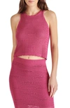 Steve Madden Hannah Open Stitch Sweater Tank In Misty Rose