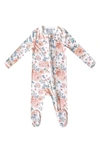 Copper Pearl Print Fitted One-piece Footie Pajamas In Autumn