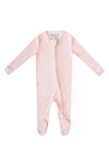 Copper Pearl Print Fitted One-piece Footie Pajamas In Blush