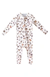 Copper Pearl Print Fitted One-piece Footie Pajamas In Millie