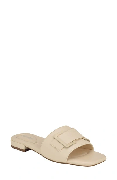 Calvin Klein Kater Slide Sandal In Light Natural