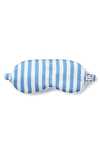 Petite Plume Mulberry Azure Stripe Silk Sleep Mask In Blue