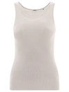 Aspesi Canotta Con Scollo Tondo In Maglia A Coste Tops