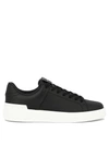 Balmain B-court Low-top Leather Sneakers In Black