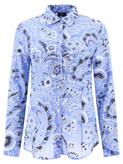 Etro Printed Shirt In Blue