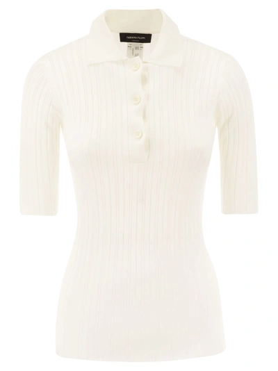 Fabiana Filippi Silk And Cotton Blend Polo Shirt In White