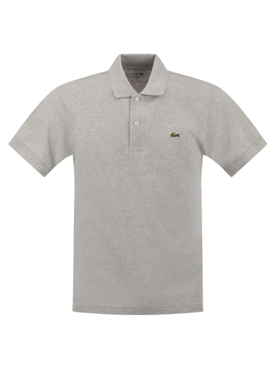 Lacoste Short Sleeved Mélange Polo Shirt In Gray