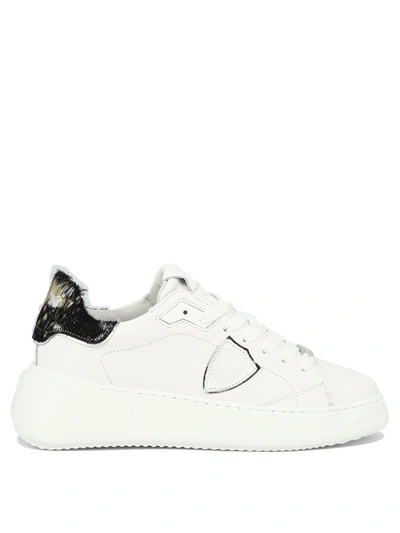 Philippe Model Paris Tres Temple Leather Sneakers In Weiss