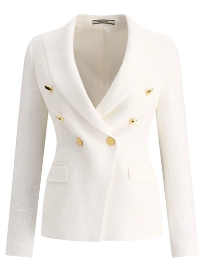 Tagliatore Alicya - Double-breasted Jersey Blazer In White