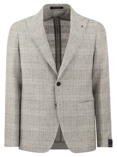 Tagliatore Jacket With Tartan Pattern In Gray