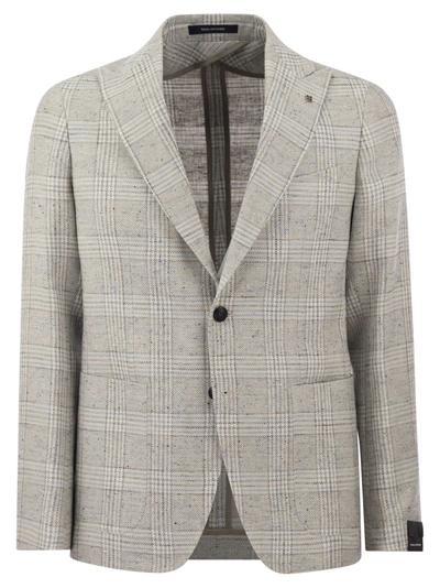 Tagliatore Jacket With Tartan Pattern In Grey