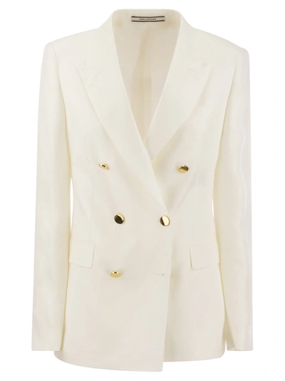 Tagliatore Paris Linen Jacket In Neutral