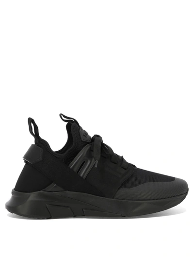 Tom Ford Nylon Mesh Jago Sneakers In Black