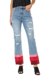 JUICY COUTURE JUICY COUTURE FLORAL PRINT STRAIGHT LEG JEANS