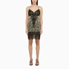 Balmain Python-print Lace Minidress In Gray