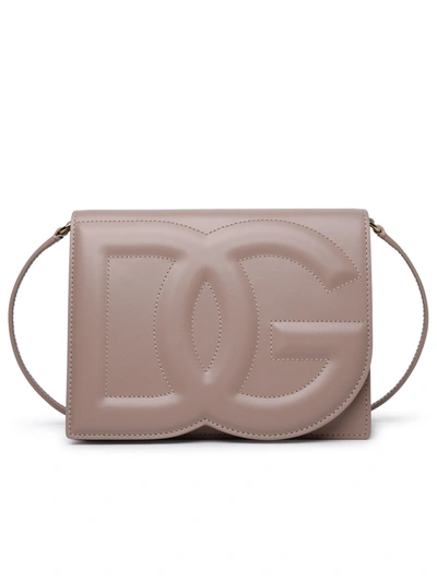 Dolce & Gabbana Woman  'dg' Powder Calf Leather Bag In Cream