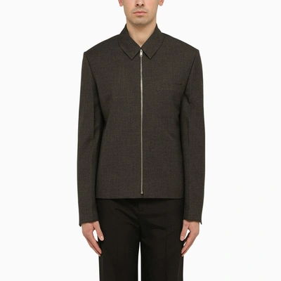 Givenchy Men's Structured Wool Zip Jacket In Grey