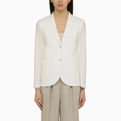 HARRIS WHARF LONDON HARRIS WHARF LONDON WHITE SINGLE-BREASTED COTTON JACKET WOMEN