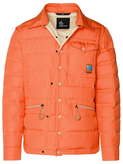 MONCLER MONCLER GRENOBLE MAN MONCLER GRENOBLE 'LAVACHEY' ORANGE POLYESTER DOWN JACKET