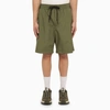 MONCLER MONCLER GRENOBLE MILITARY GREEN BERMUDA SHORTS WITH LOGO PATCH MEN