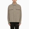 PALM ANGELS PALM ANGELS CHECKED COTTON SHIRT JACKET WITH LOGO MEN