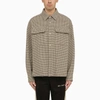 Palm Angels Club Check Logo Overshirt In Multicolor