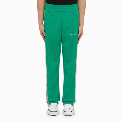 PALM ANGELS PALM ANGELS GREEN JOGGING TROUSERS WITH BANDS MEN