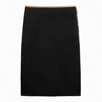 Prada Black Re-nylon Pencil Skirt Women