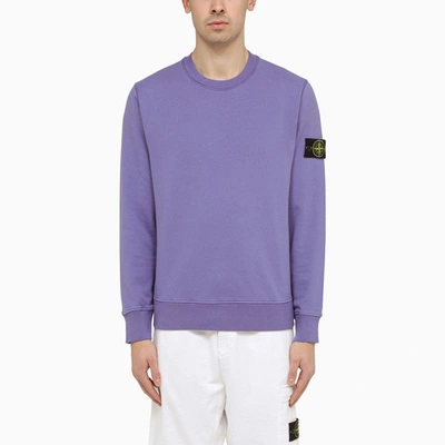 STONE ISLAND STONE ISLAND LAVANDER SWEATSHIRT WITH LOGO MEN