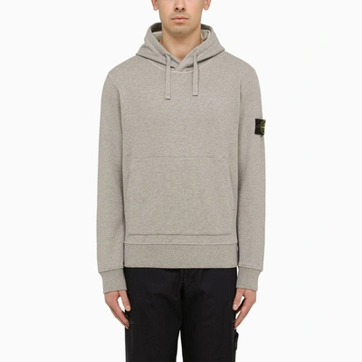 Stone Island Melange Grey Sweatshirt Hoodie With Logo Men In Gray