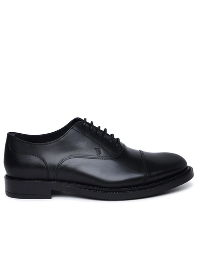 Tod's Man  Black Smooth Leather Lace-up Shoes