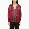 VALENTINO VALENTINO BORDEAUX SILK BLOUSE WITH SEQUINS WOMEN