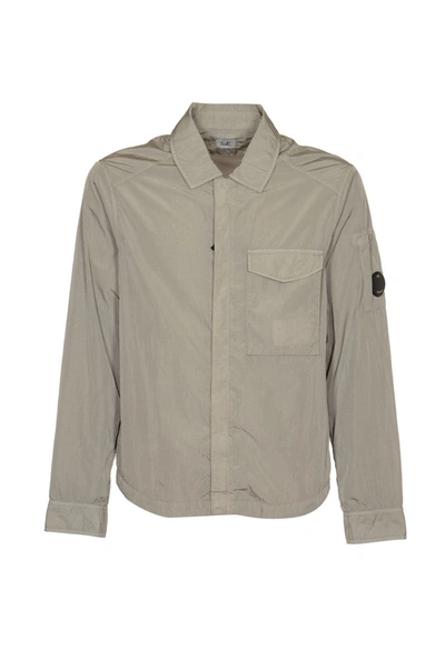 C.p. Company Chrome-r Long-sleeved Overshirt In Drizzle