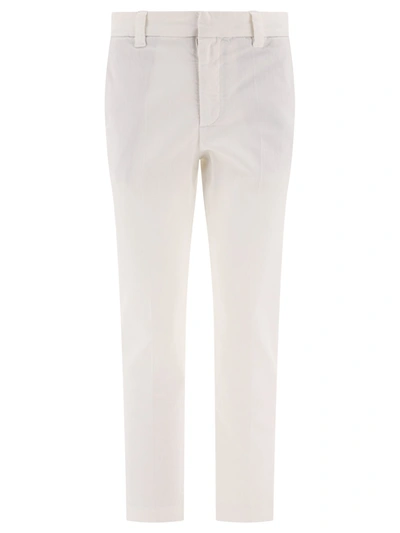 Brunello Cucinelli Cigarette Trousers In White