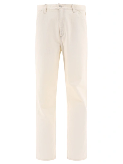 Carhartt Wip "single Knee" Trousers In White